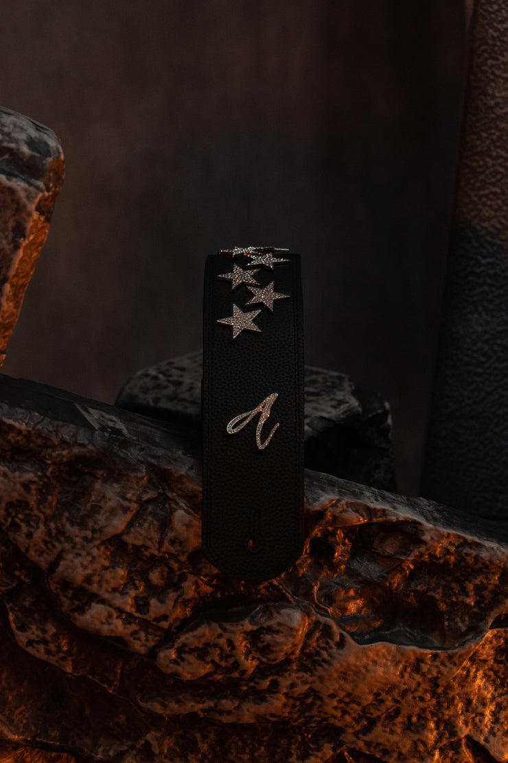 BLACK RHINESTONE STARS STRAP