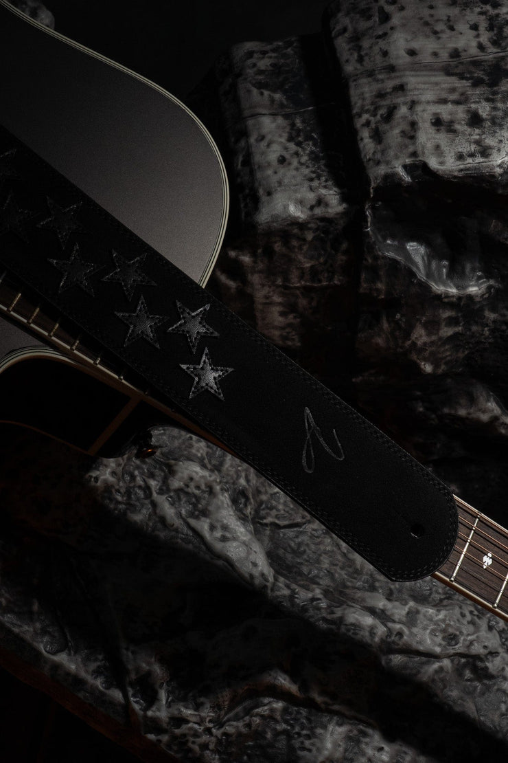 BLACK LEATHER STARS STRAP