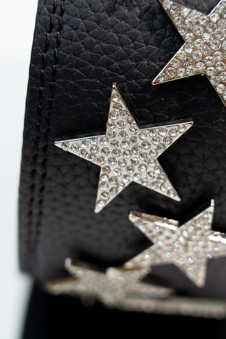 BLACK RHINESTONE STARS STRAP