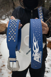 BLUE FLAMES RHINESTONE STRAP