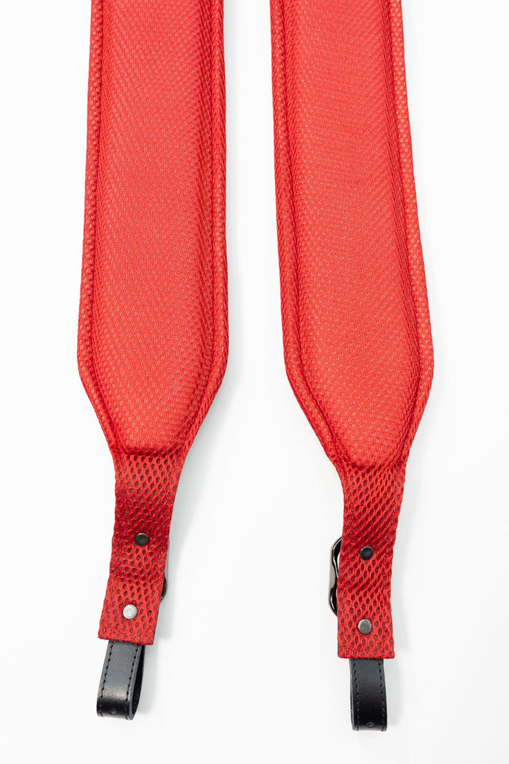 RED STUDDED ACCORDION STRAPS