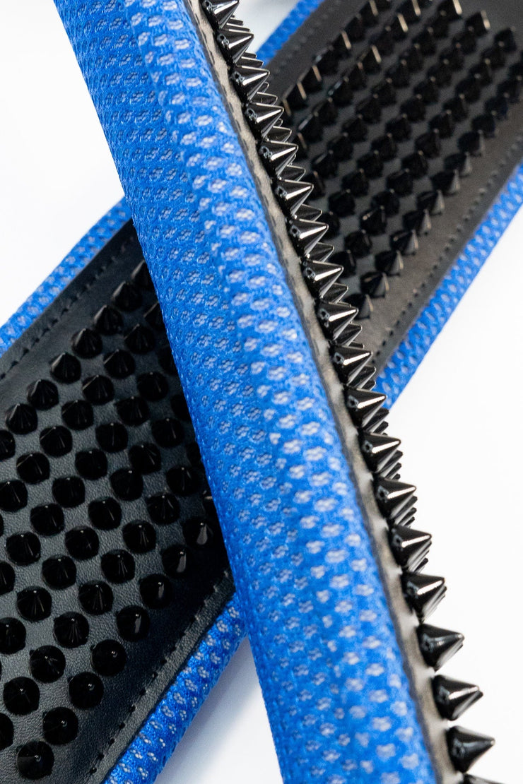 BLUE STUDDED ACCORDION STRAPS