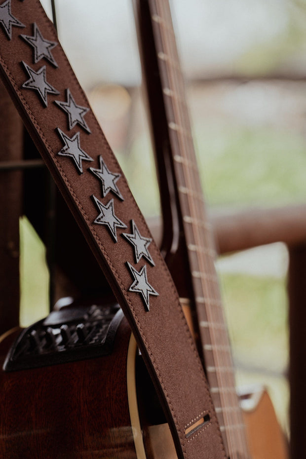 BROWN LEATHER STARS STRAP