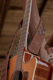 BROWN LEATHER STARS STRAP