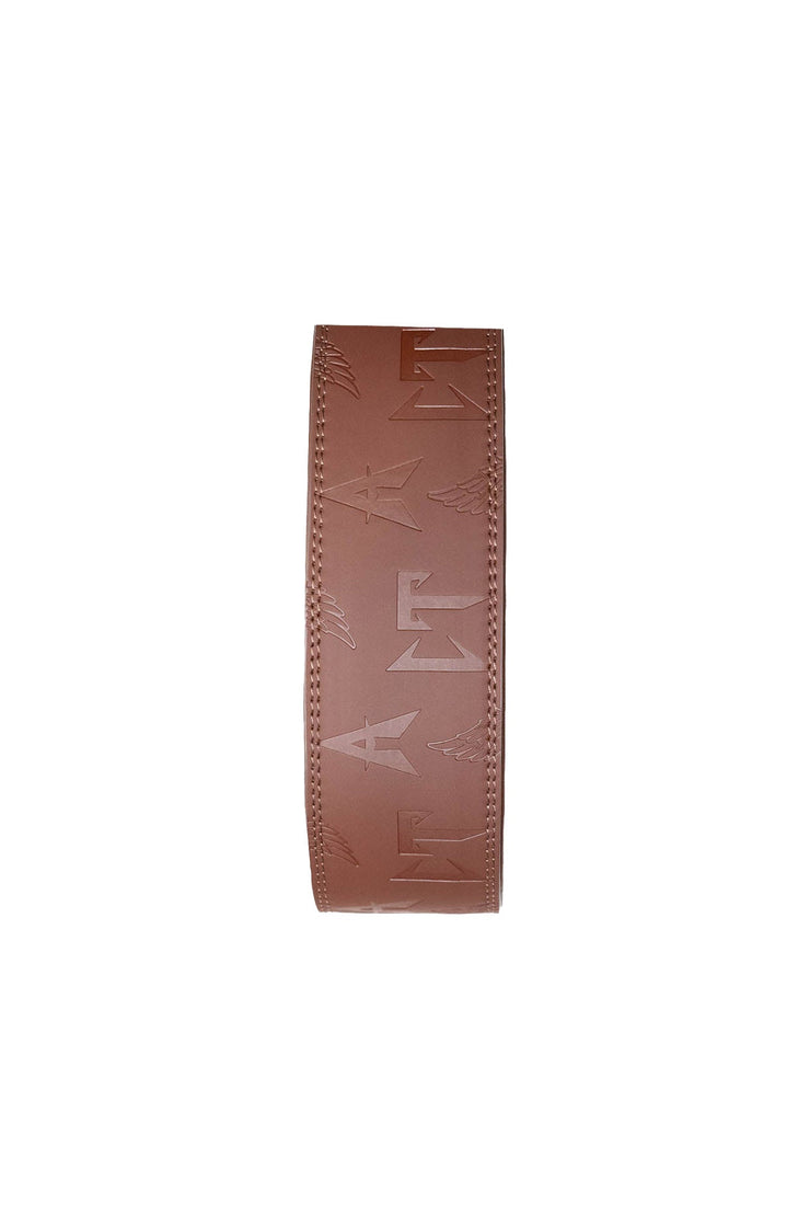 BROWN EMBOSSED CT GUITAR STRAP