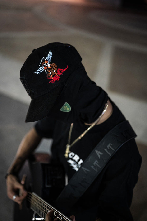 BLACK EMBOSSED CT GUITAR STRAP