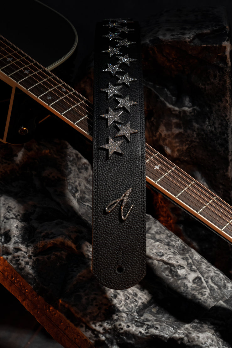 BLACK RHINESTONE STARS STRAP