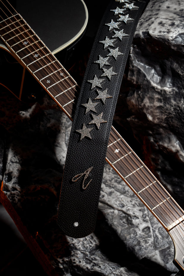 BLACK RHINESTONE STARS STRAP
