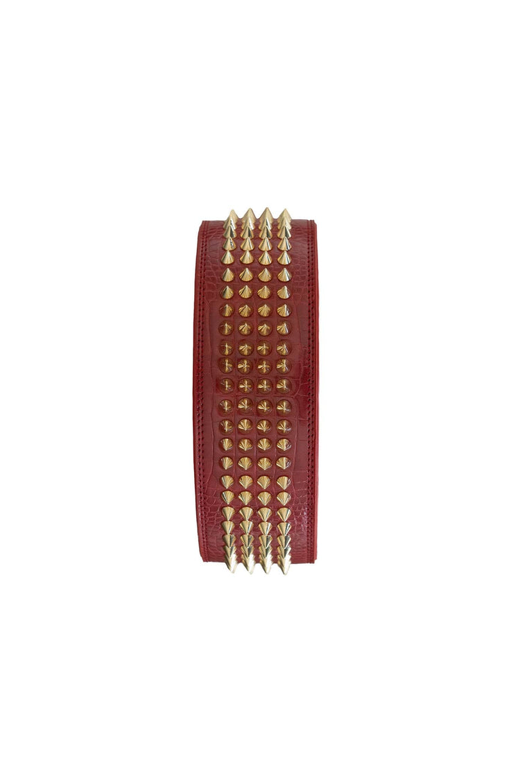 RED STUDDED LEGACY GUITAR STRAP – Alucinico